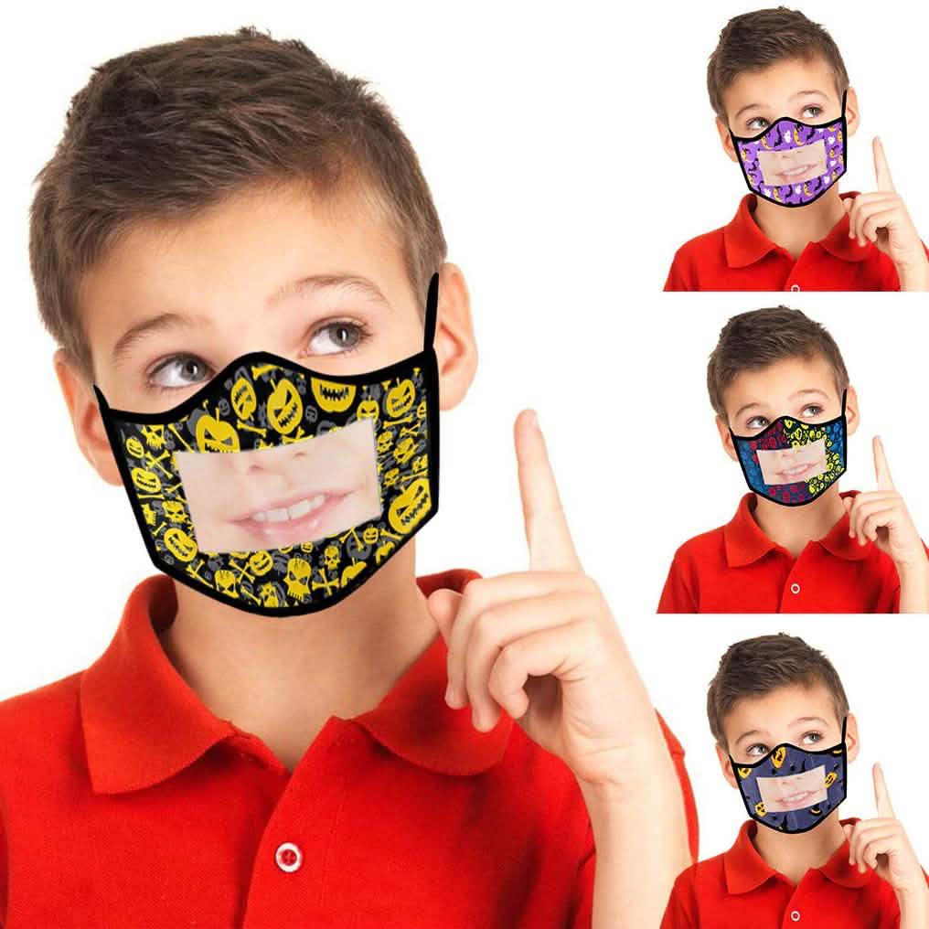 Lot de 4 masques transparents pour enfant lavables et réutilisables