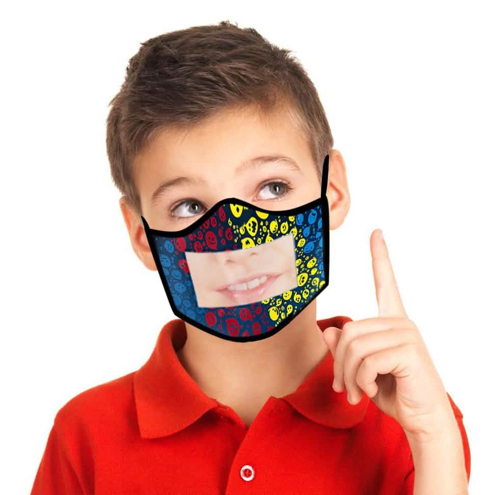 Lot de 4 masques transparents pour enfant lavables et réutilisables