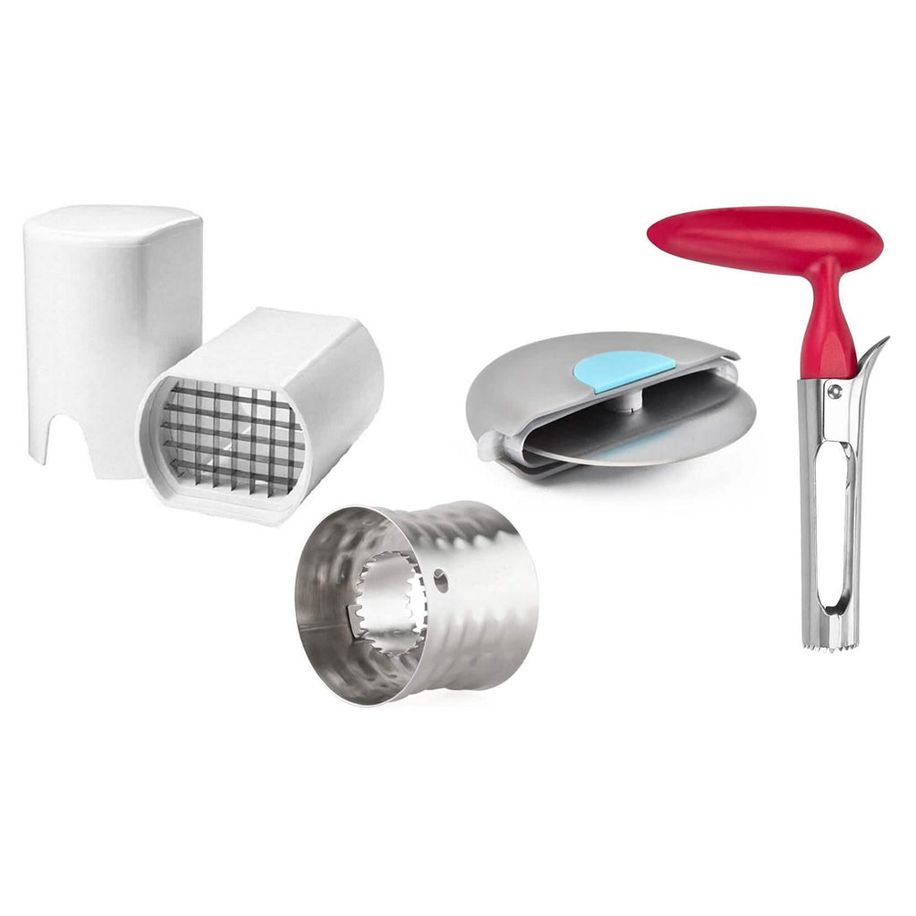 Paquet de 4 : Ustensiles de cuisine pour couper, trancher, hacher, éplucher et évider