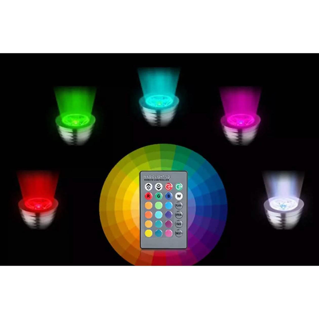 Lot de 4 : Ampoule LED Magic Light (E27 3W) avec télécommande - 16 couleurs