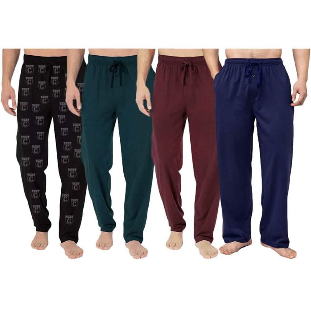 Lot de 4 : Pantalon de détente en coton pour homme avec poches