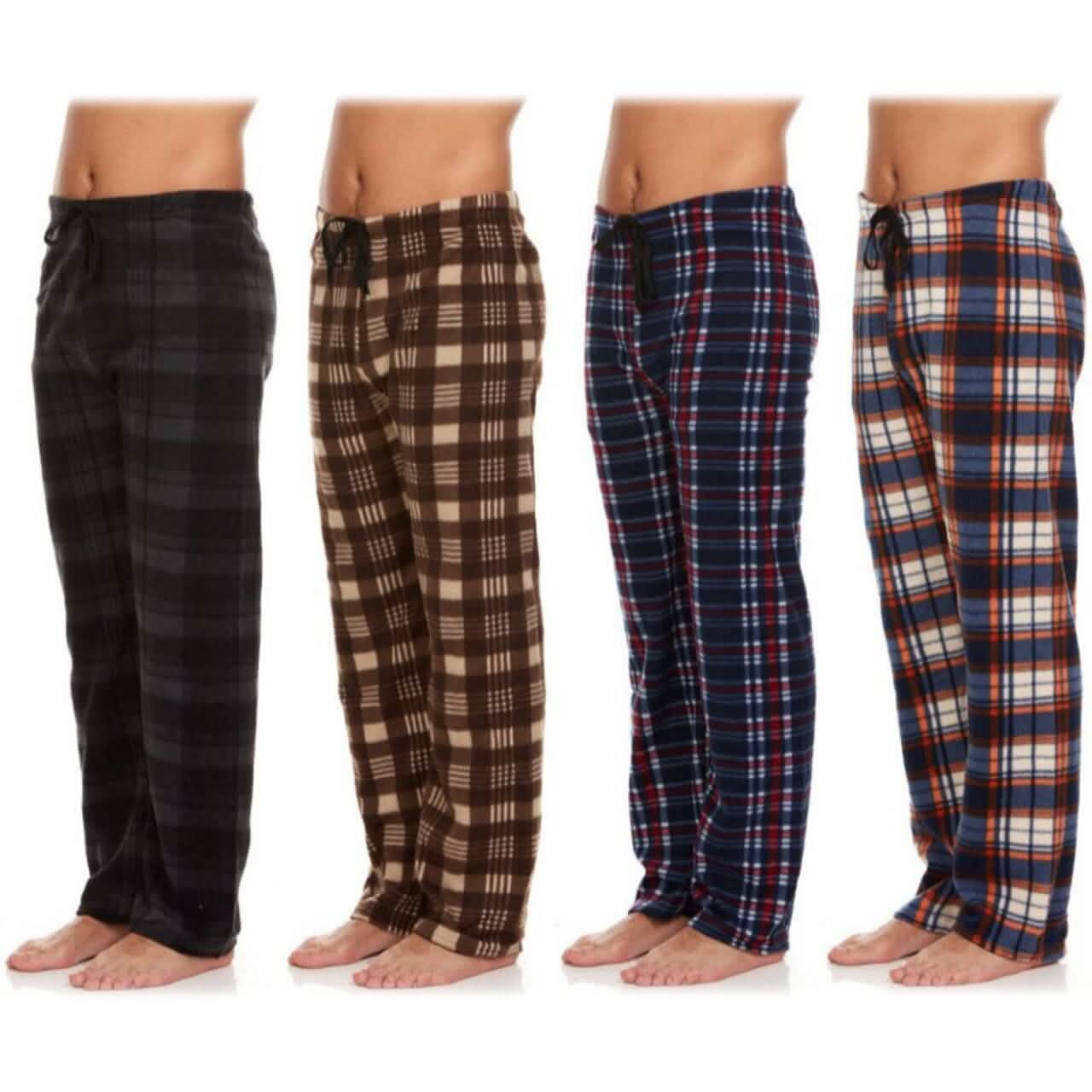 Lot de 4 : Pantalon de pyjama en micropolaire pour homme