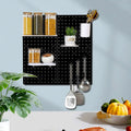 Lot de 4 : Organisateur mural en métal noir pour tableau perforé avec espacement de 2,5 cm et trous de 6 mm