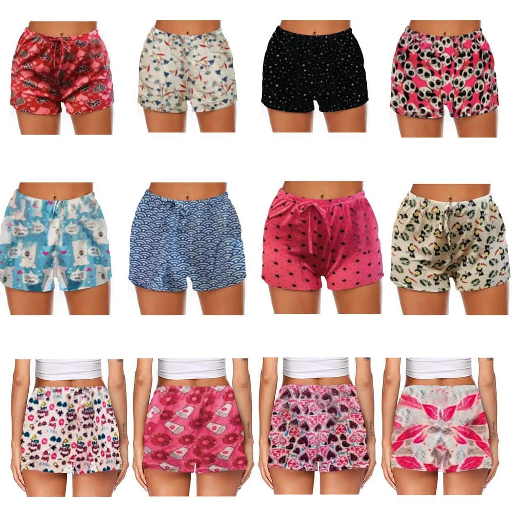 Lot de 4 : Offre mystère – Short de pyjama confortable pour femme, coupe lounge, avec cordon de serrage