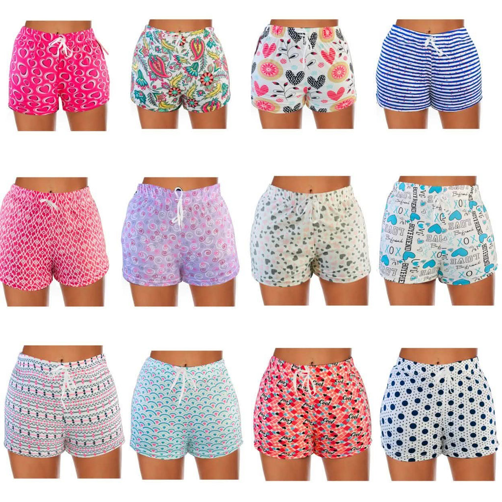 Lot de 4 : Offre mystère – Short de pyjama confortable pour femme, coupe lounge, avec cordon de serrage