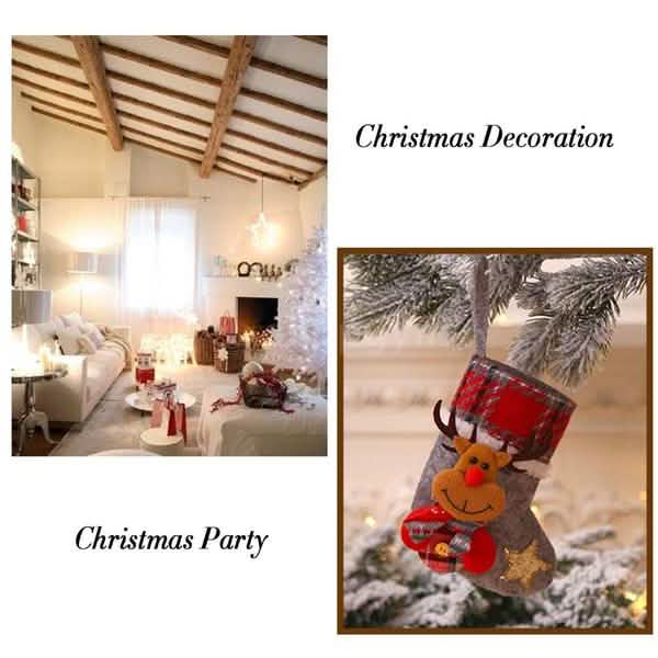 Lot de 4 : Chaussettes de Noël créatives style poupée