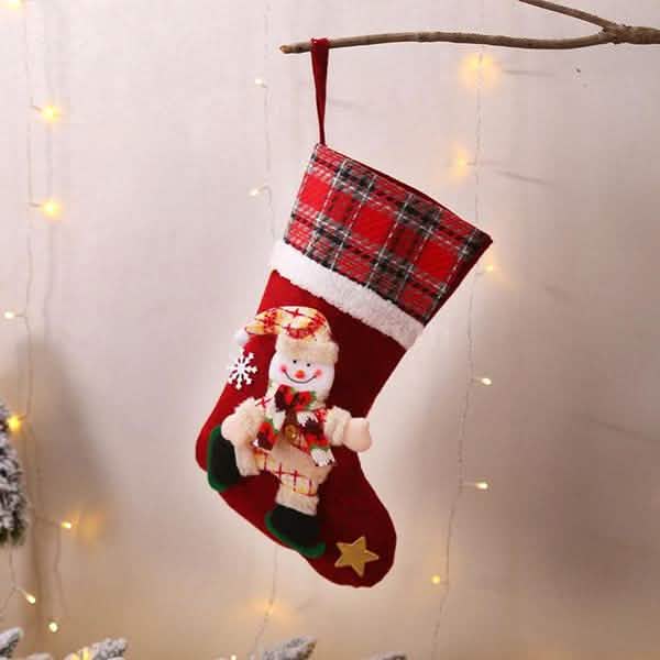 Lot de 4 : Chaussettes de Noël créatives style poupée