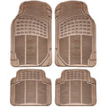 Lot de 4: Ensemble de tapis de sol en caoutchouc noir robustes de style rainuré OxGord® pour 1re et 2e rangées