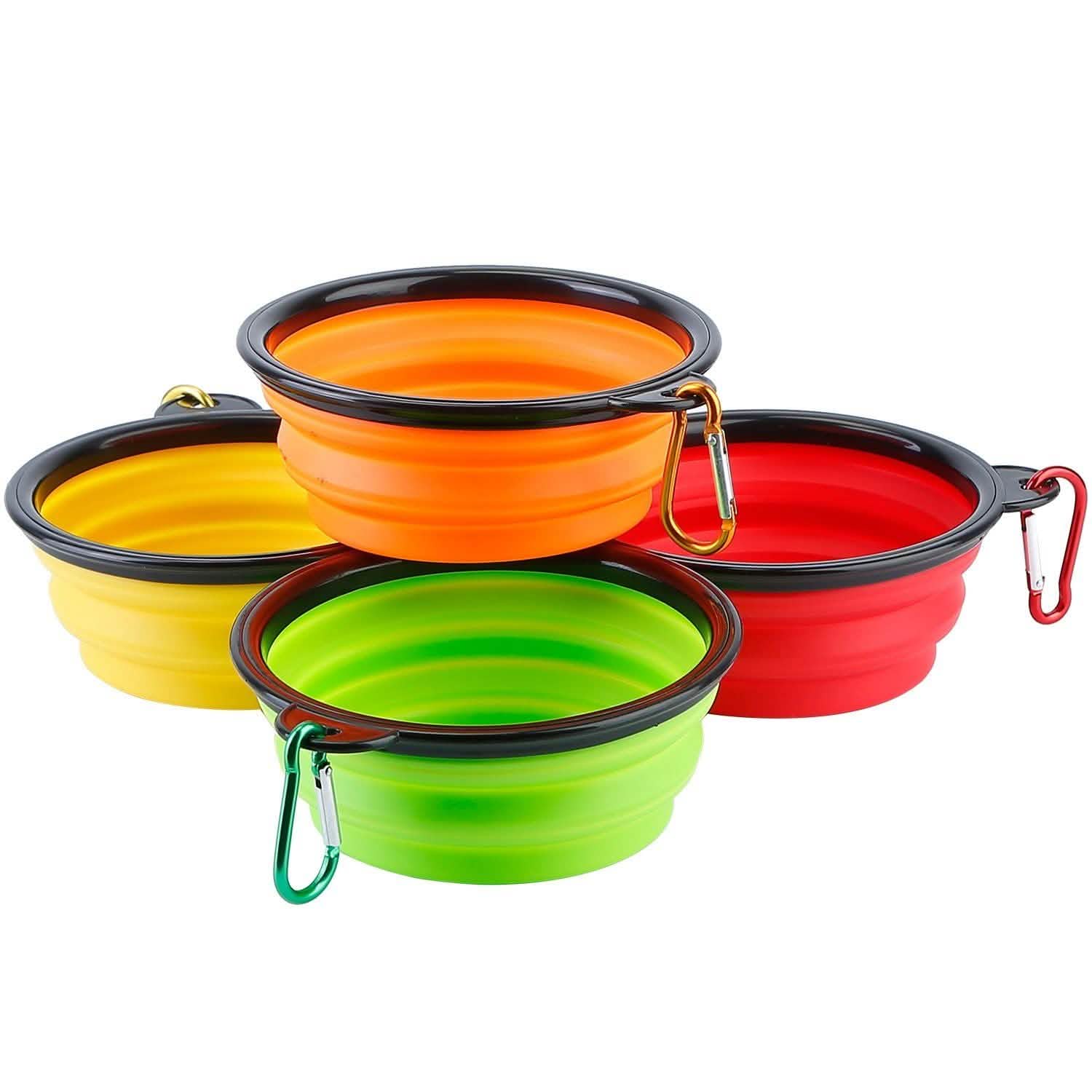Lot de 4 : Gamelle Pliable en Silicone pour Chien ou Chat