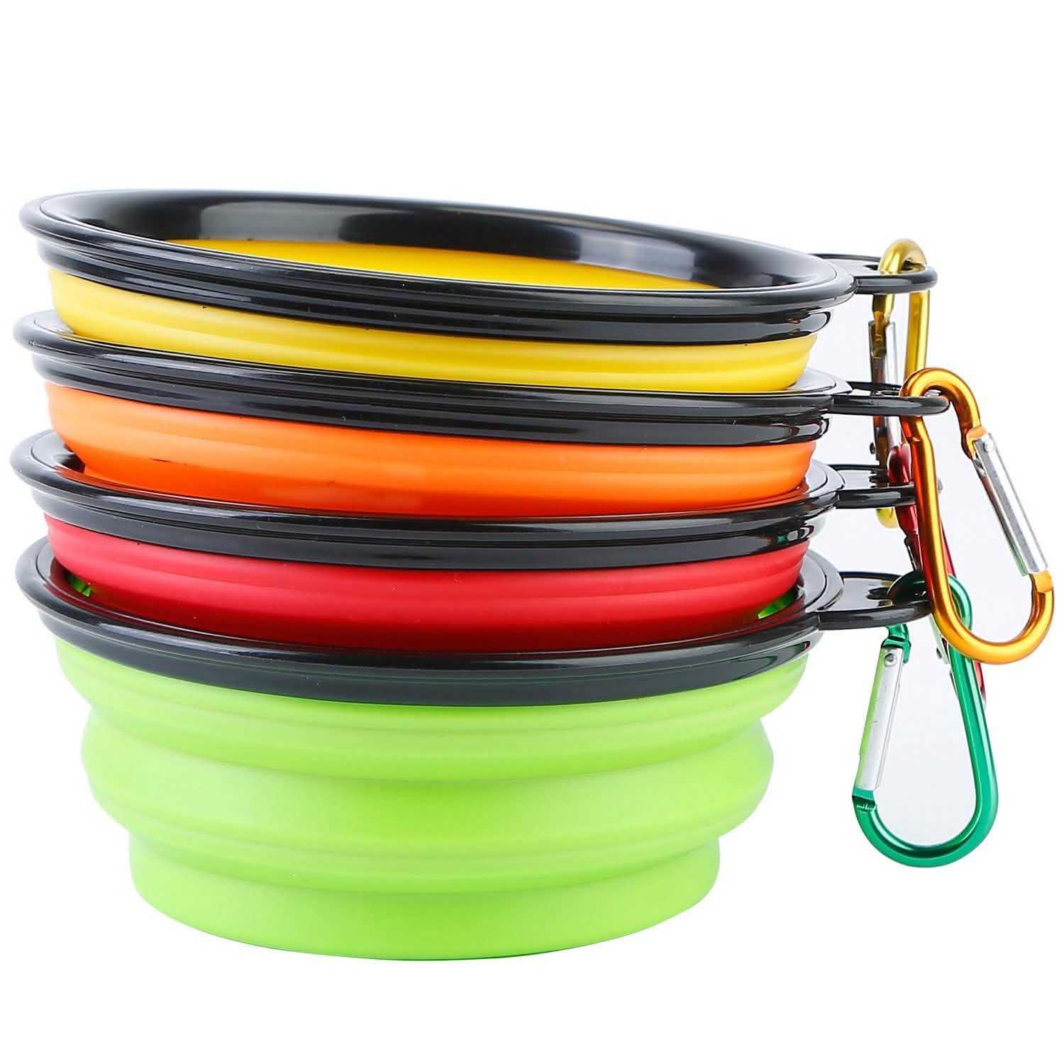 Lot de 4 : Gamelle Pliable en Silicone pour Chien ou Chat