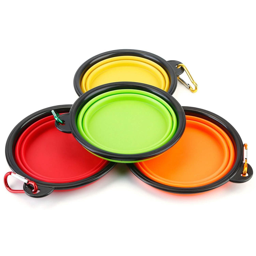 Lot de 4 : Gamelle Pliable en Silicone pour Chien ou Chat