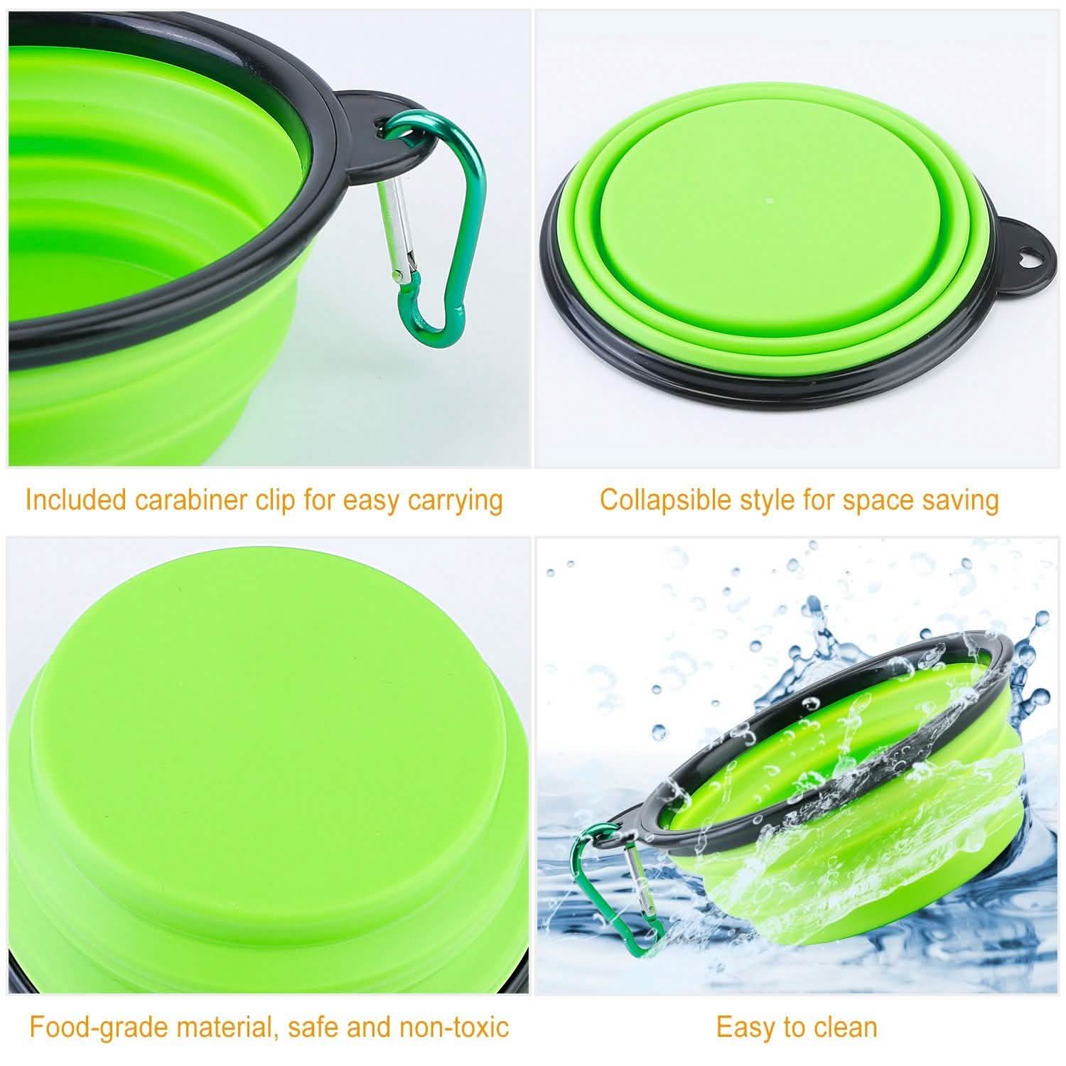 Lot de 4 : Gamelle Pliable en Silicone pour Chien ou Chat