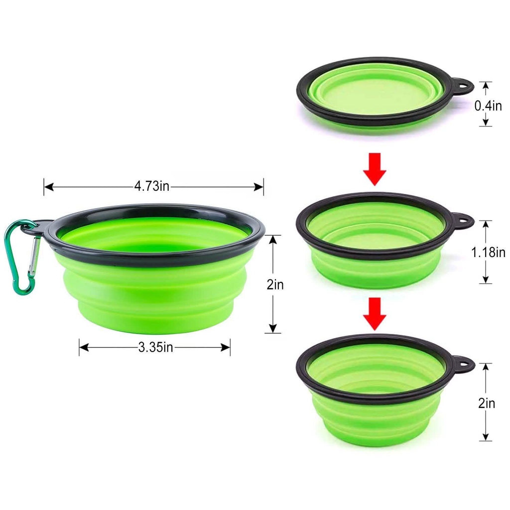 Lot de 4 : Gamelle Pliable en Silicone pour Chien ou Chat
