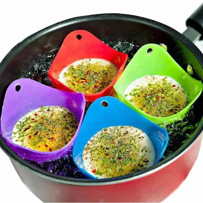 Lot de 4 : Cuiseur à œufs en silicone