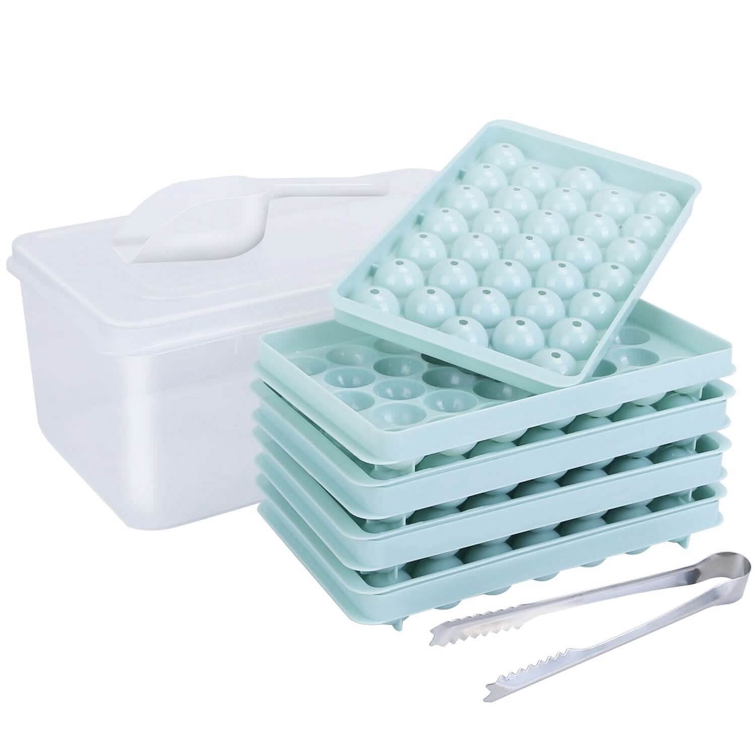 Lot de 4 : Mini bac à glaçons avec couvercle et réservoir