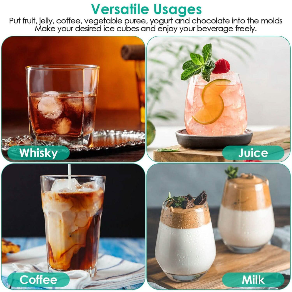 Lot de 4 : Mini bac à glaçons avec couvercle et réservoir