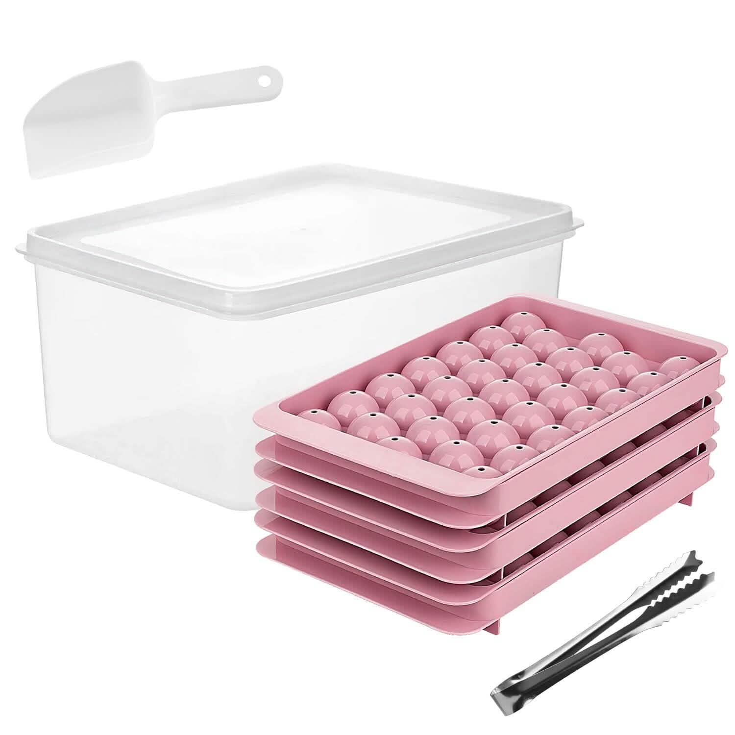 Lot de 4 : Mini bac à glaçons avec couvercle et réservoir