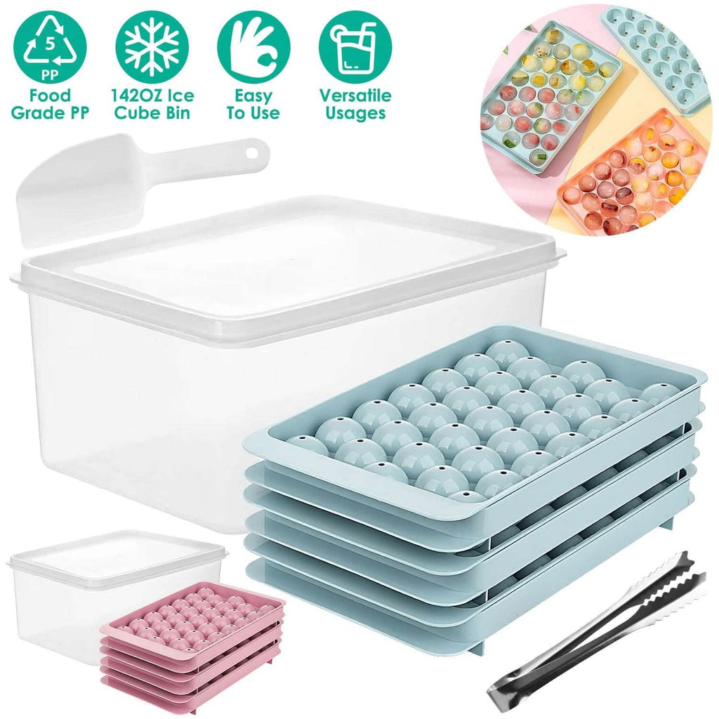 Lot de 4 : Mini bac à glaçons avec couvercle et réservoir