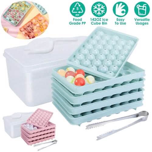 Lot de 4 : Mini bac à glaçons avec couvercle et réservoir