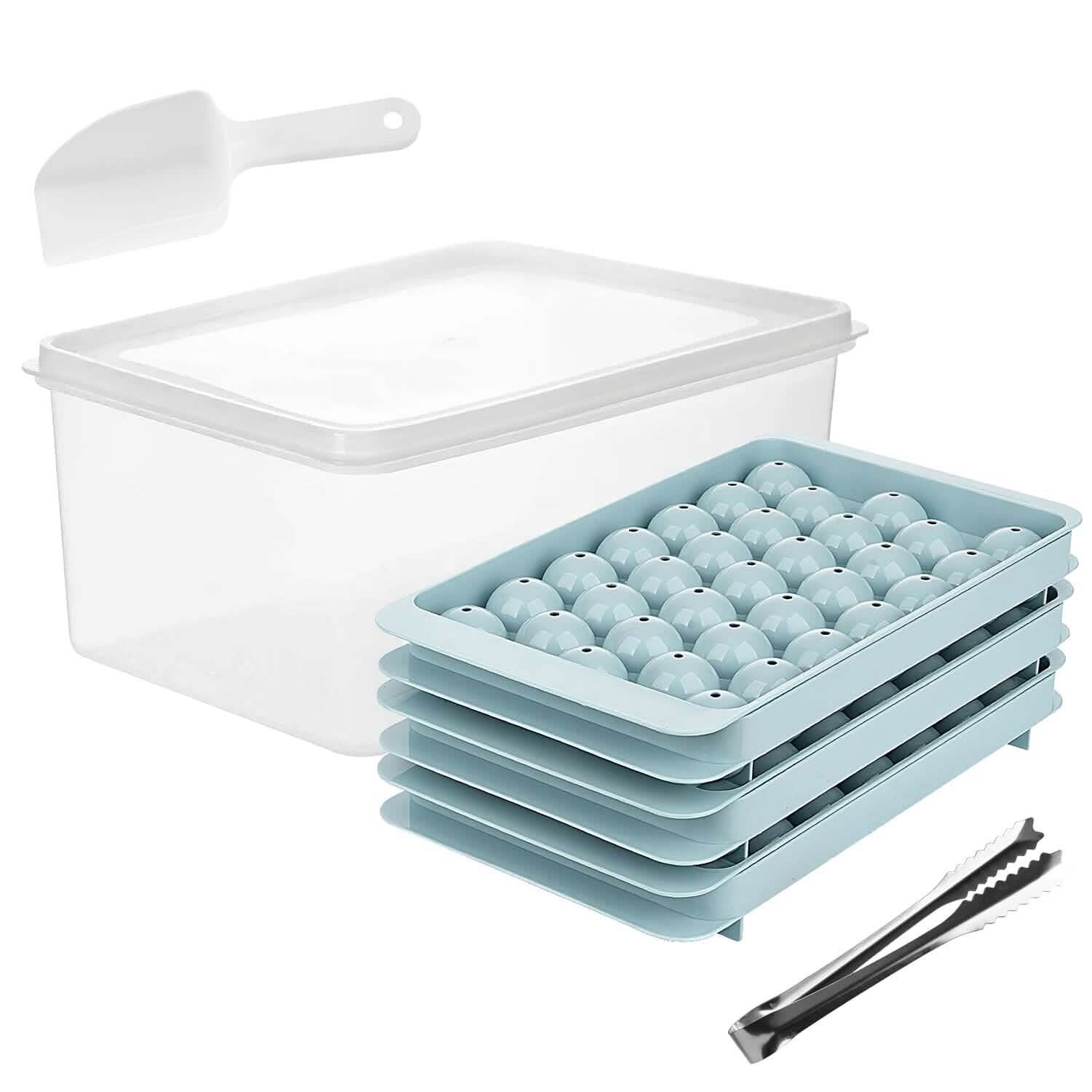 Lot de 4 : Mini bac à glaçons avec couvercle et réservoir