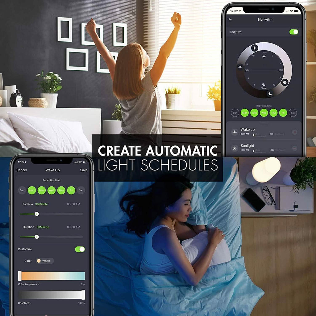 Lot de 4 ampoules intelligentes à DEL Wi-Fi avec lumière blanche et couleurs changeantes