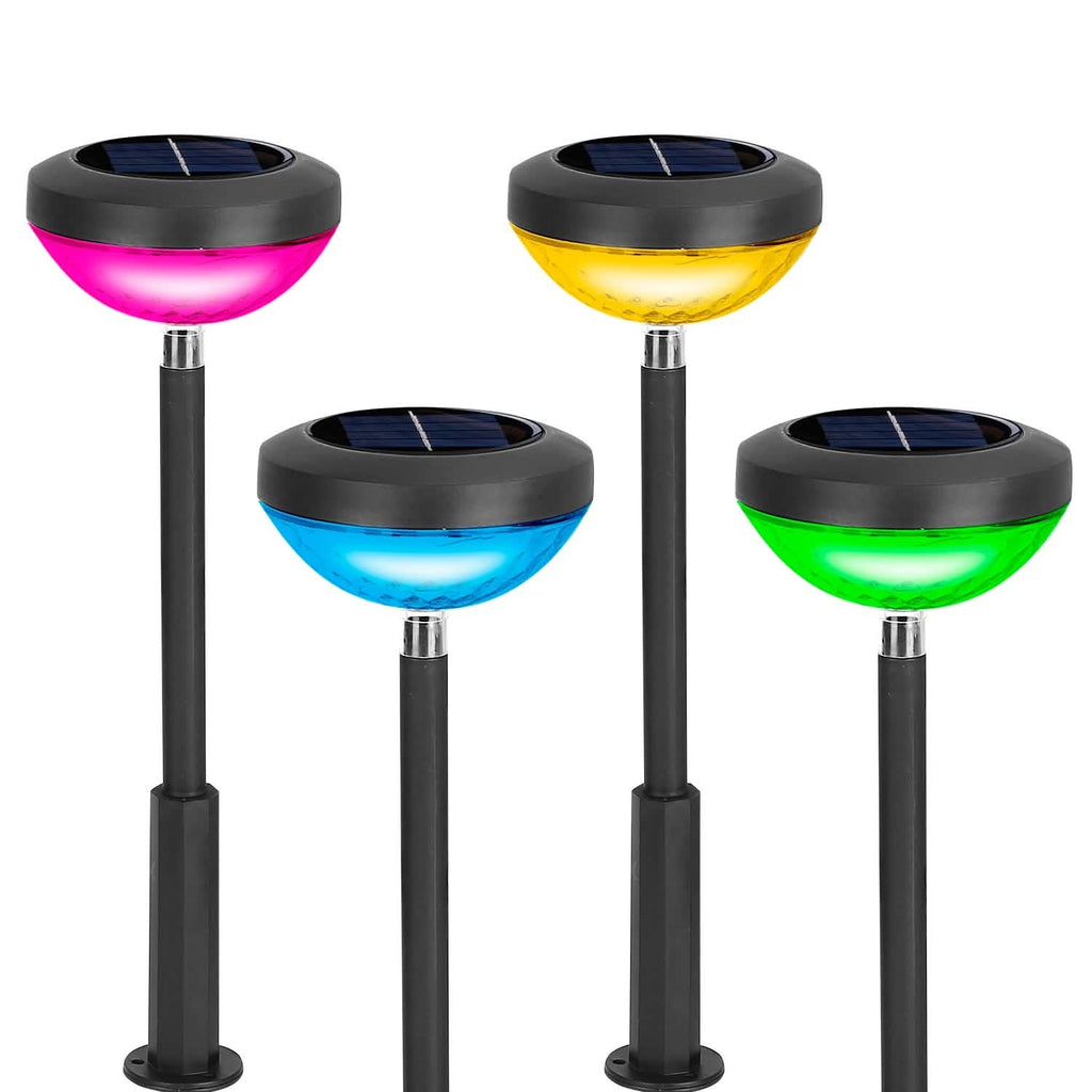 Lot de 4 : Lampe solaire de jardin à couleur changeante pour allée