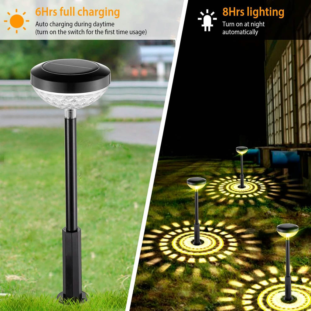 Lot de 4 : Lampe solaire de jardin à couleur changeante pour allée