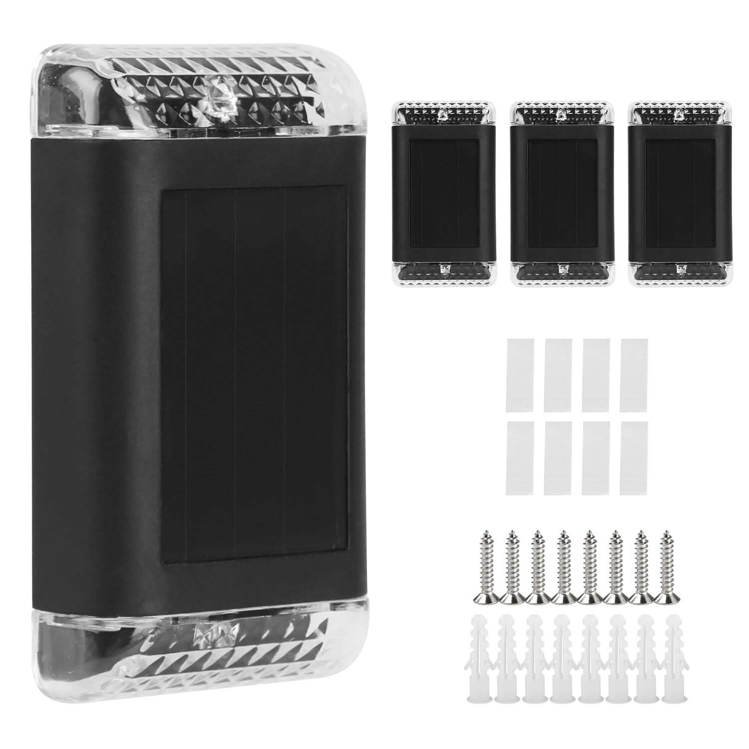 Lot de 4 : Applique Murale Solaire IP55 Rechargeable avec Capteur Optique
