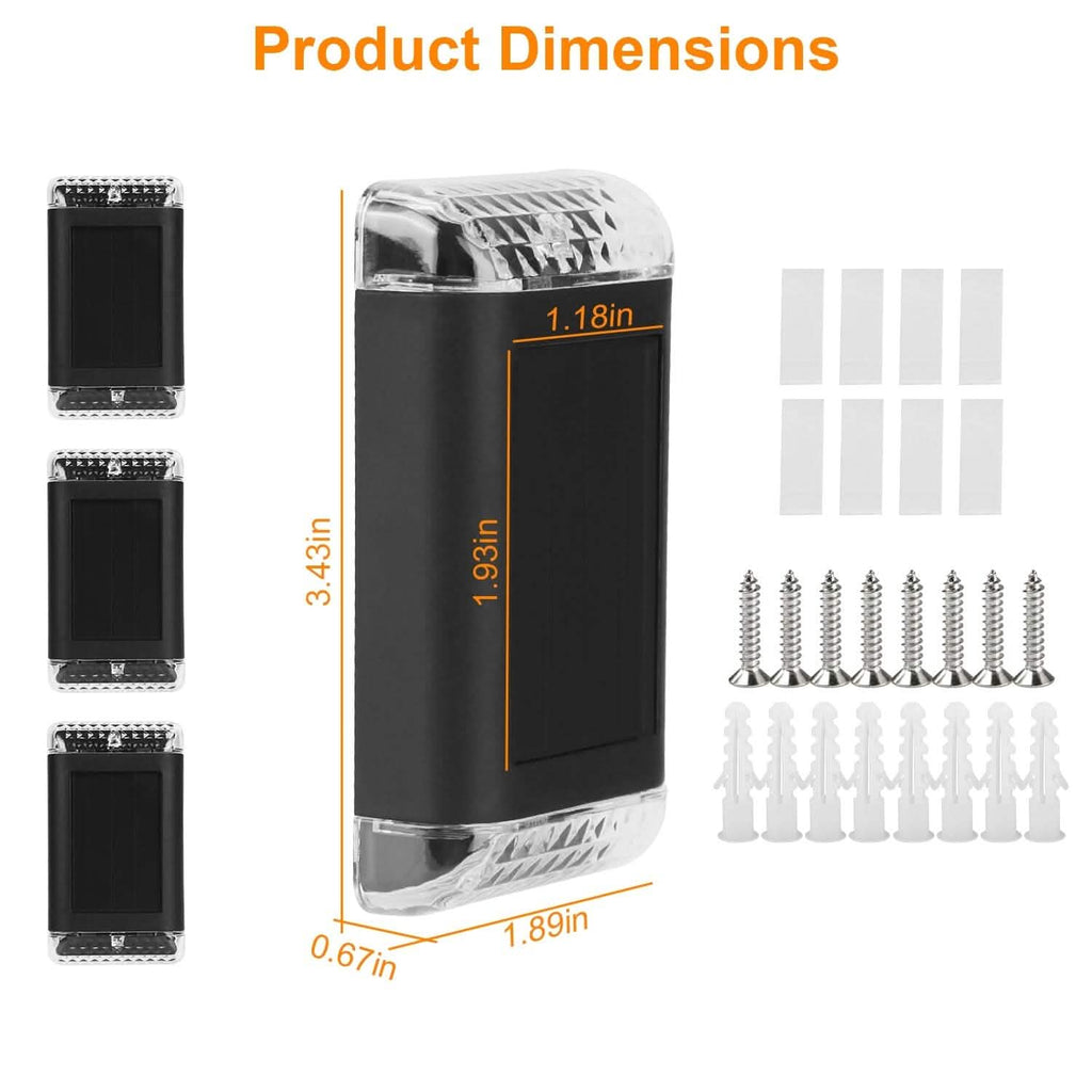 Lot de 4 : Applique Murale Solaire IP55 Rechargeable avec Capteur Optique