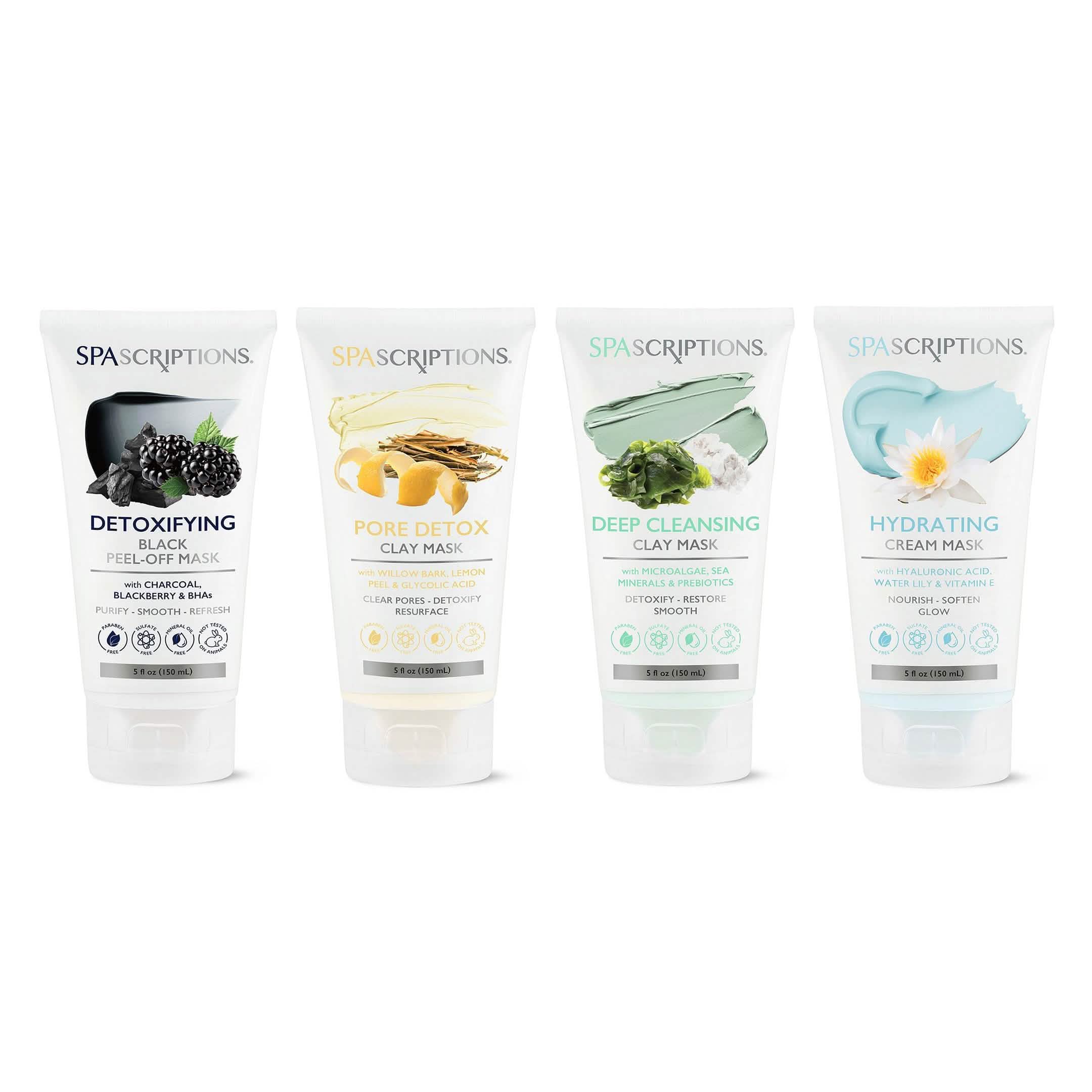 Lot de 4 : Masques à l'argile, crèmes et peel-off Spascriptions
