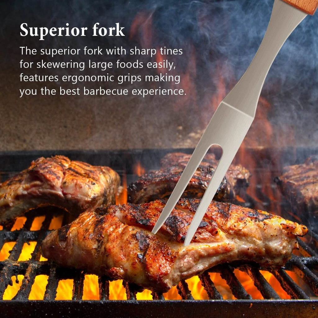 Lot de 4 ustensiles de barbecue en acier inoxydable