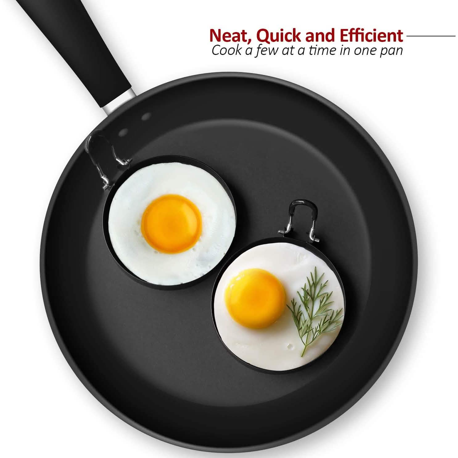 Lot de 4 moules de cuisson en acier inoxydable pour œufs