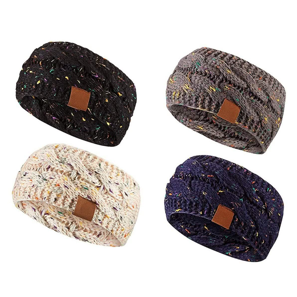 Lot de 4 : Bandeau et cache-oreilles d'hiver femme Confetti