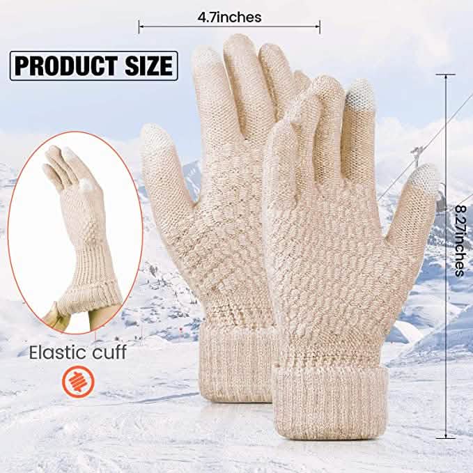 Lot de 4 paires de gants d'hiver pour femme avec écran tactile en polaire chaude