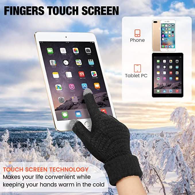 Lot de 4 paires de gants d'hiver pour femme avec écran tactile en polaire chaude