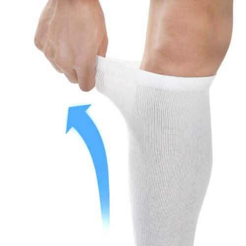 4 paires : Chaussettes de compression blanches L/XL pour la course, le sport, les voyages, compression graduée