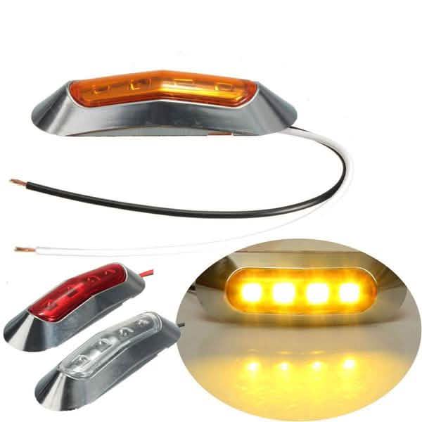 Lot de 4 : Feux de Gabarit Latéraux 4 LED 12V-24V