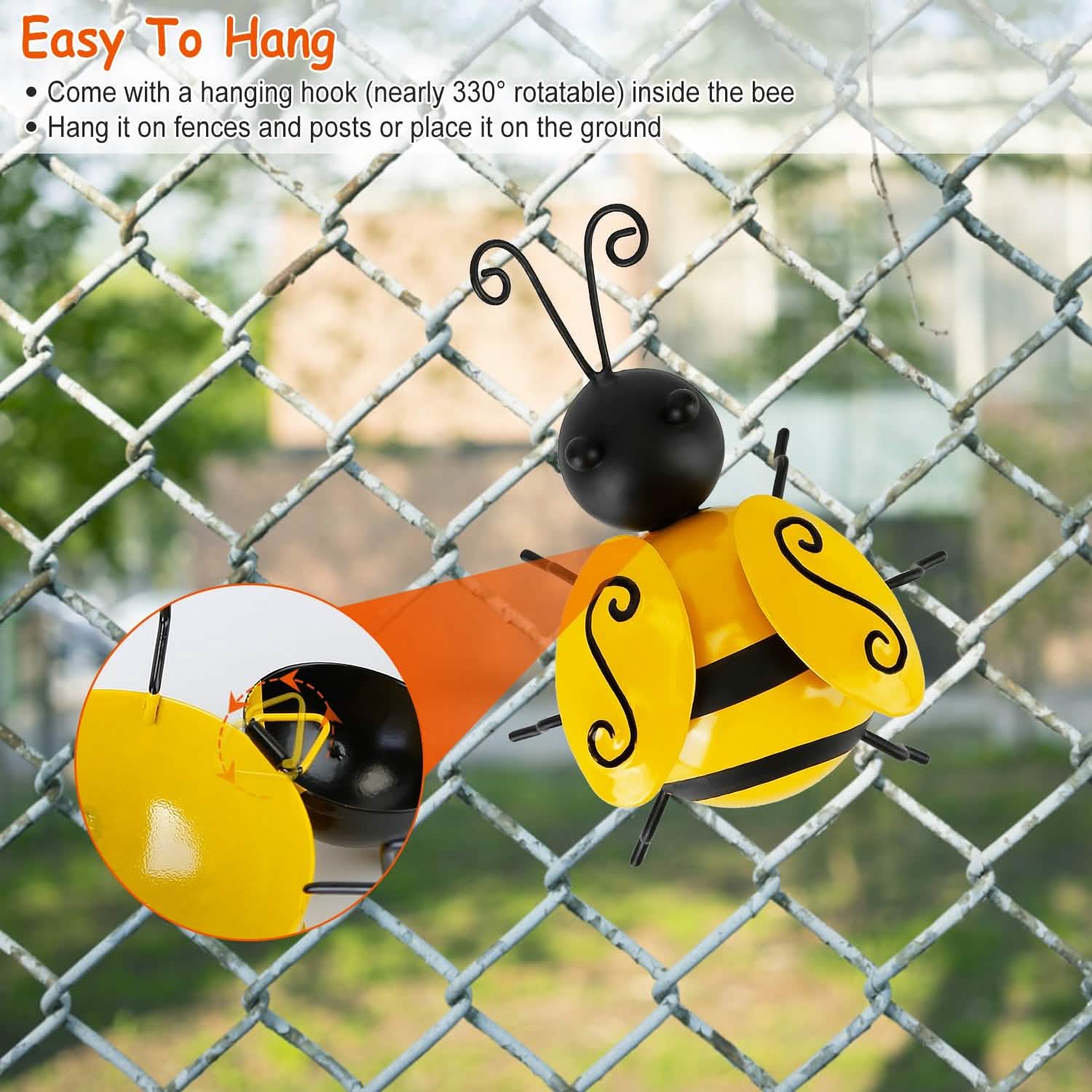 Lot de 4 : Décoration en forme d'abeille en 3D
