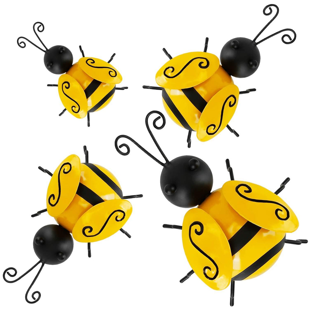 Lot de 4 : Décoration en forme d'abeille en 3D