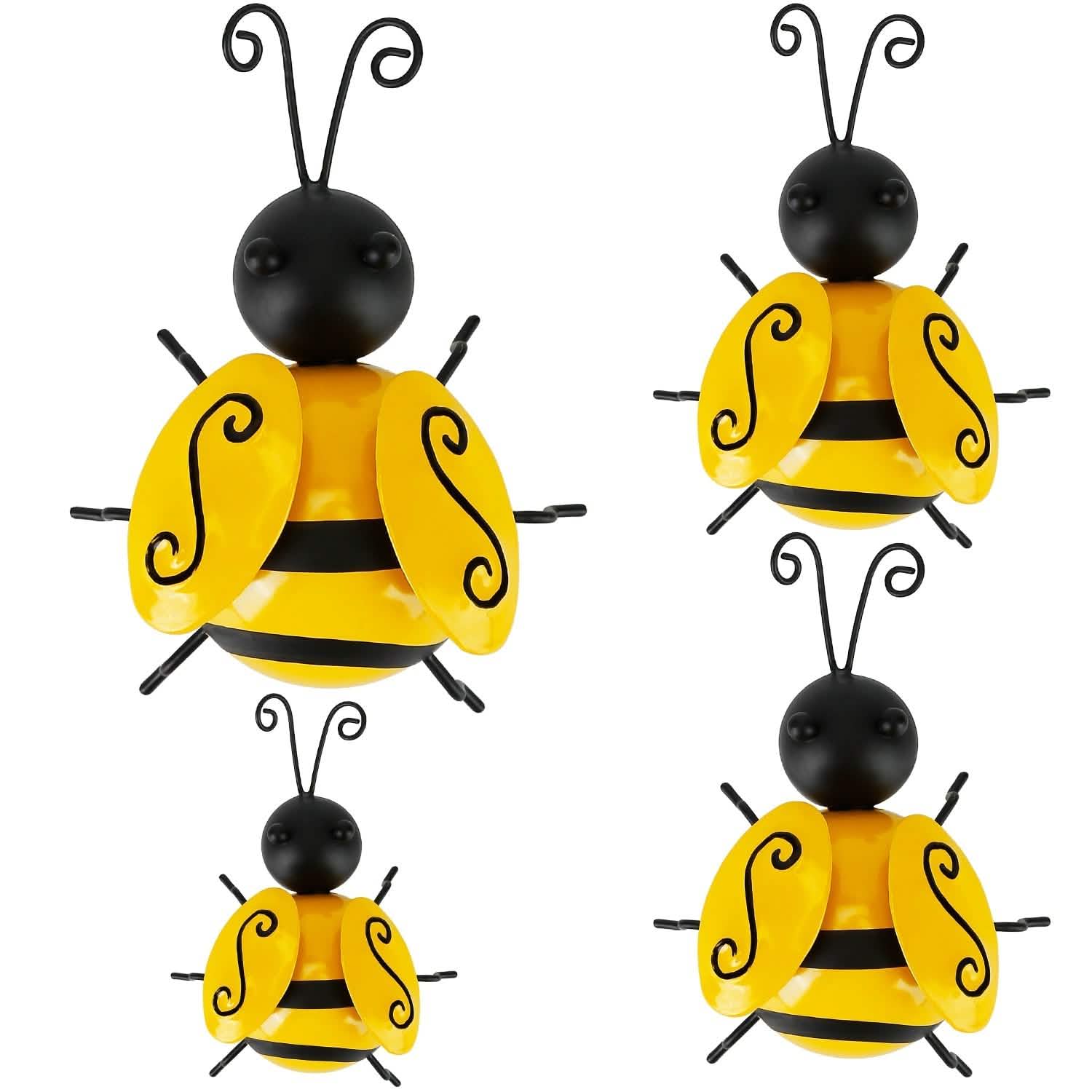 Lot de 4 : Décoration en forme d'abeille en 3D