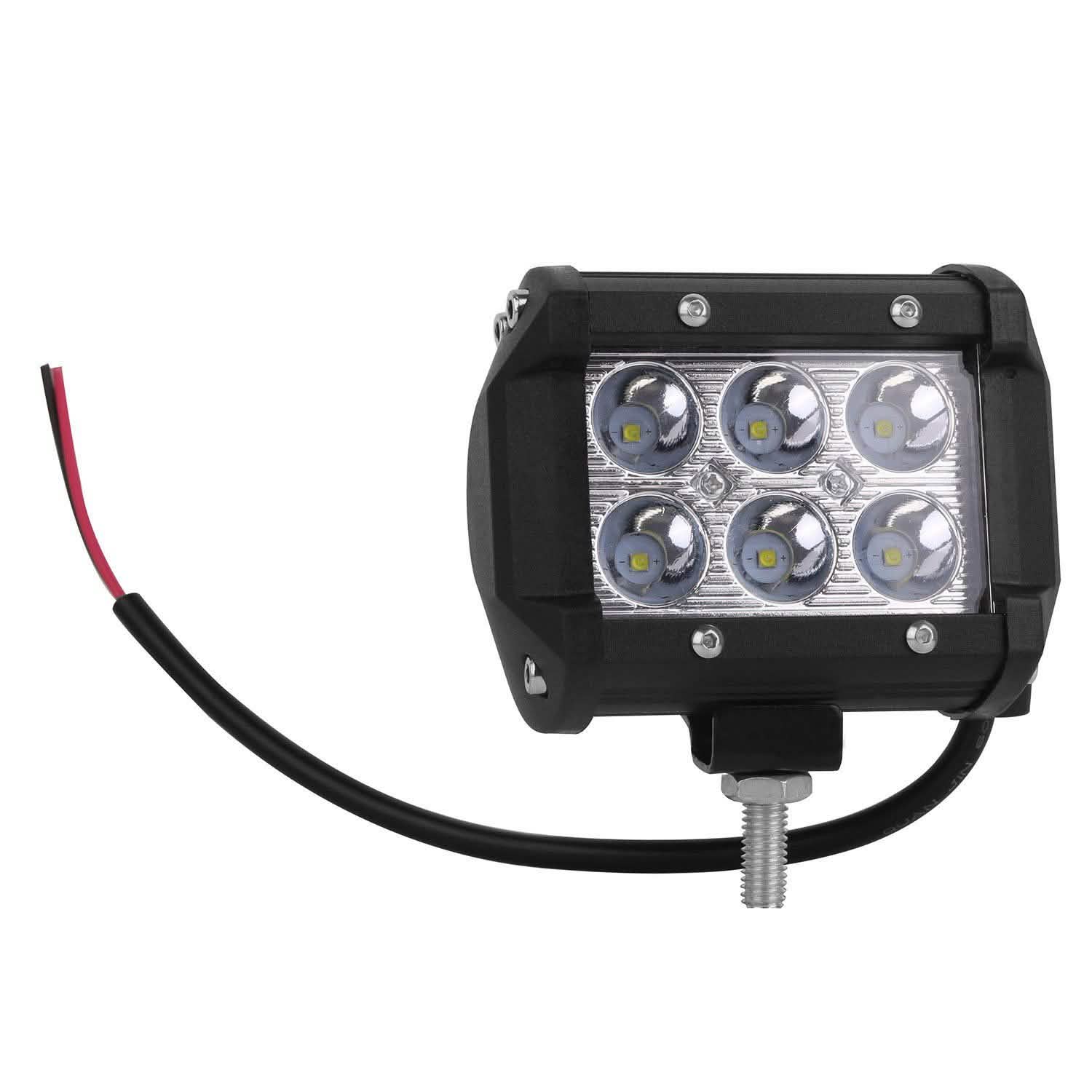 Lot de 4 : Projecteur LED double rangée 4" 18W
