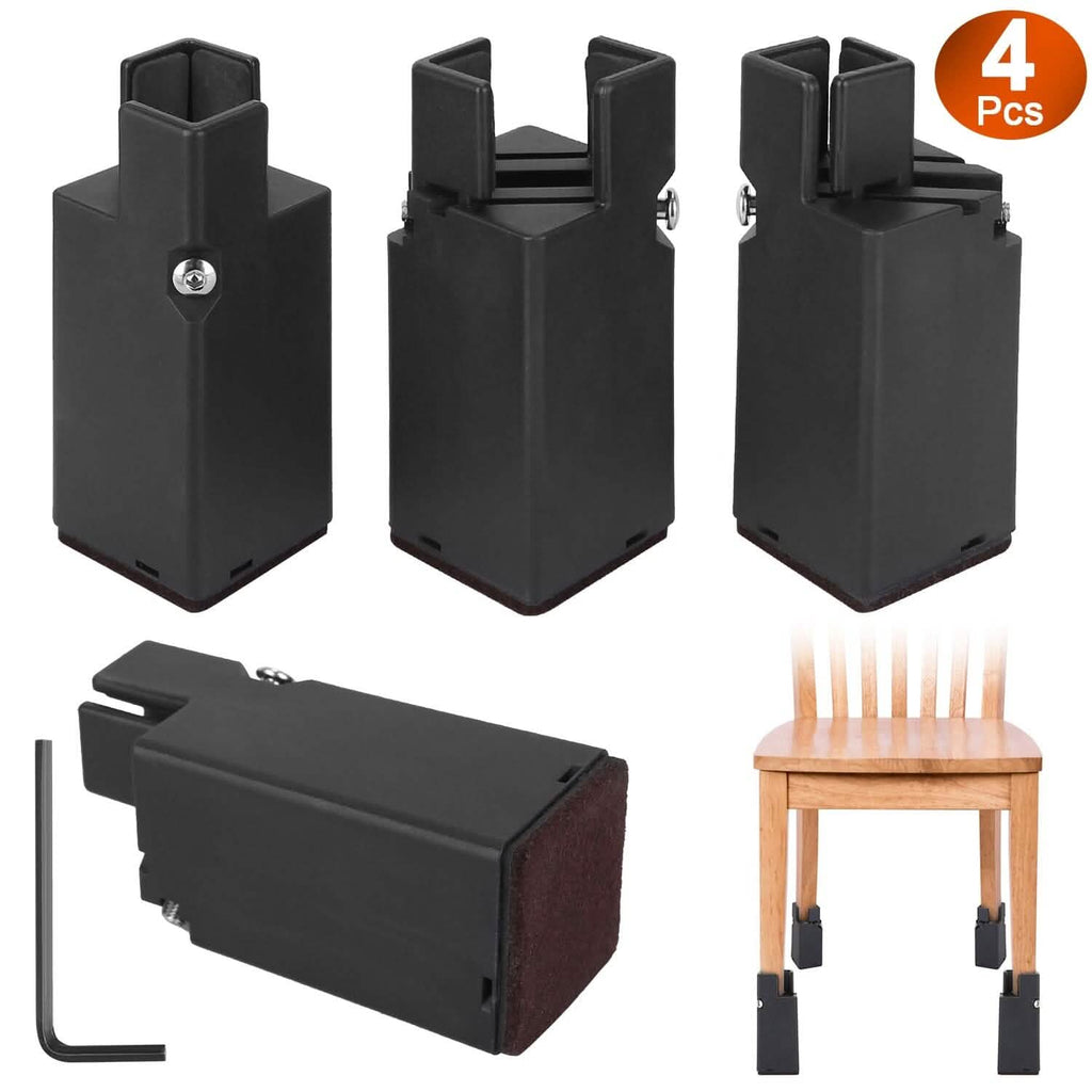 Lot de 4: Rehausseurs de lit réglables avec serre-joint