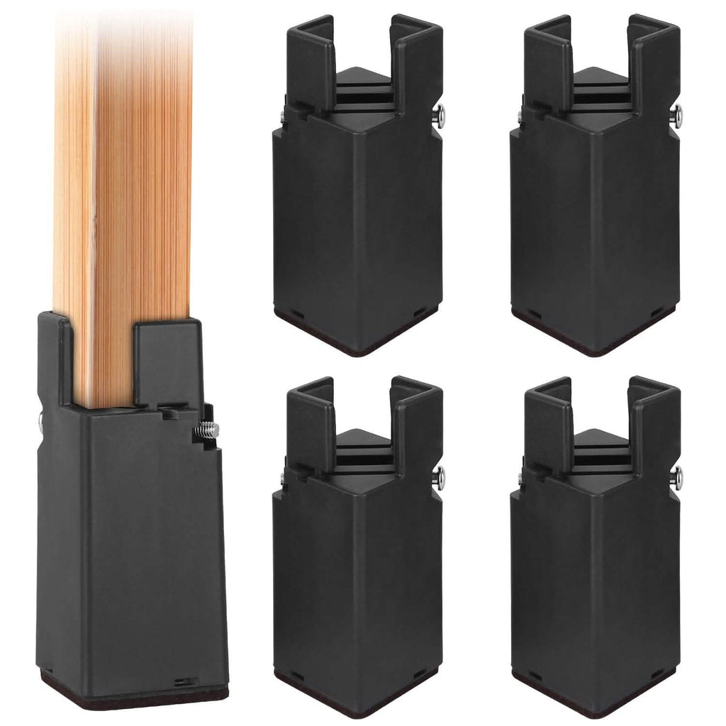 Lot de 4: Rehausseurs de lit réglables avec serre-joint