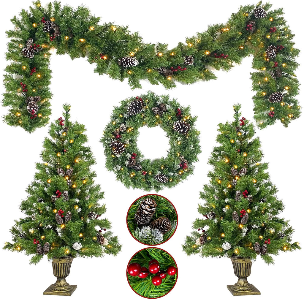 Lot de 4 : sapins de Noël artificiels