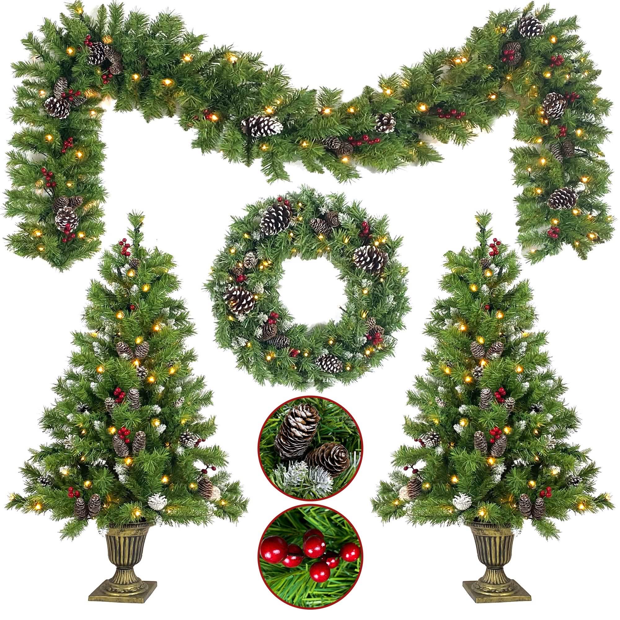 Lot de 4 : sapins de Noël artificiels