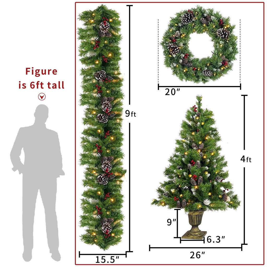 Lot de 4 : sapins de Noël artificiels