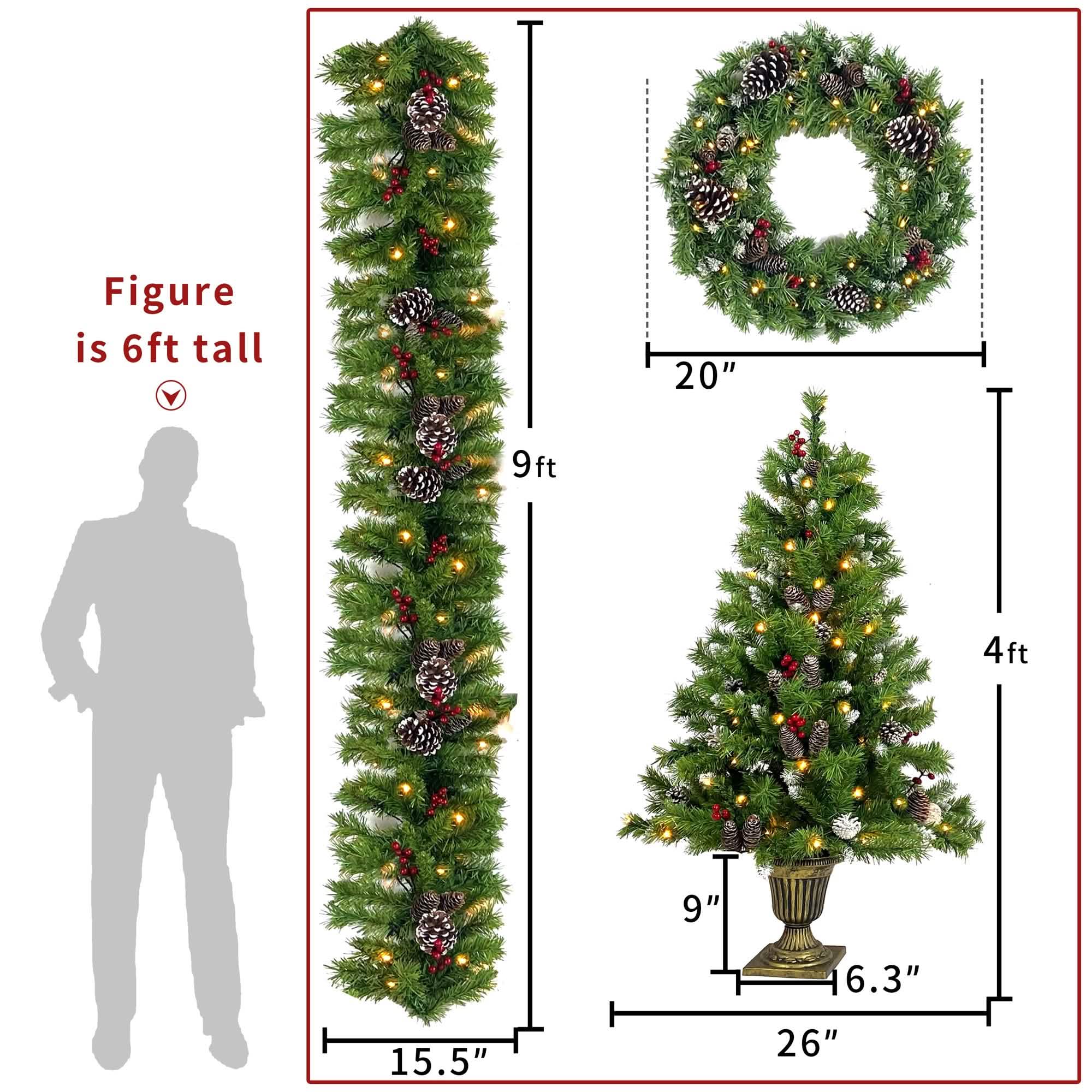 Lot de 4 : sapins de Noël artificiels