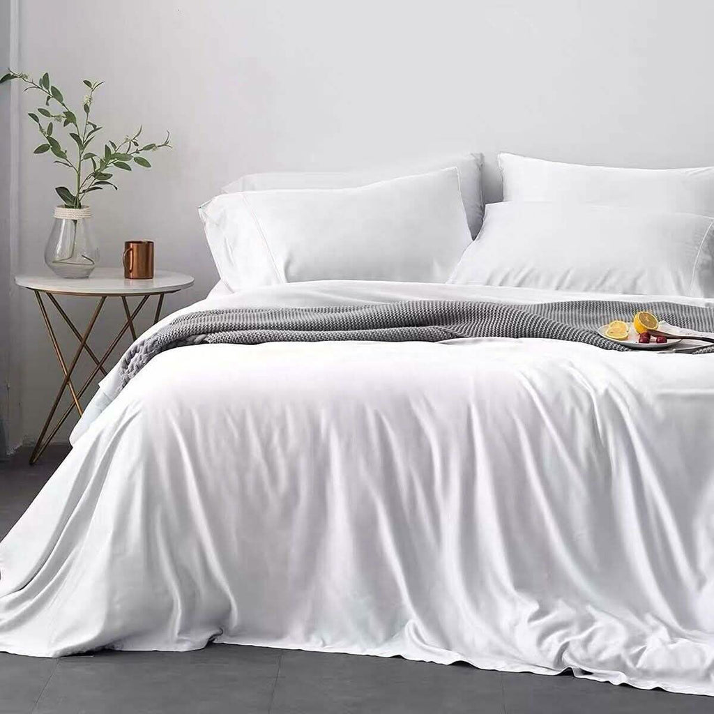 4 pièces : Parure de draps en viscose de bambou 300 fils Bibb Home
