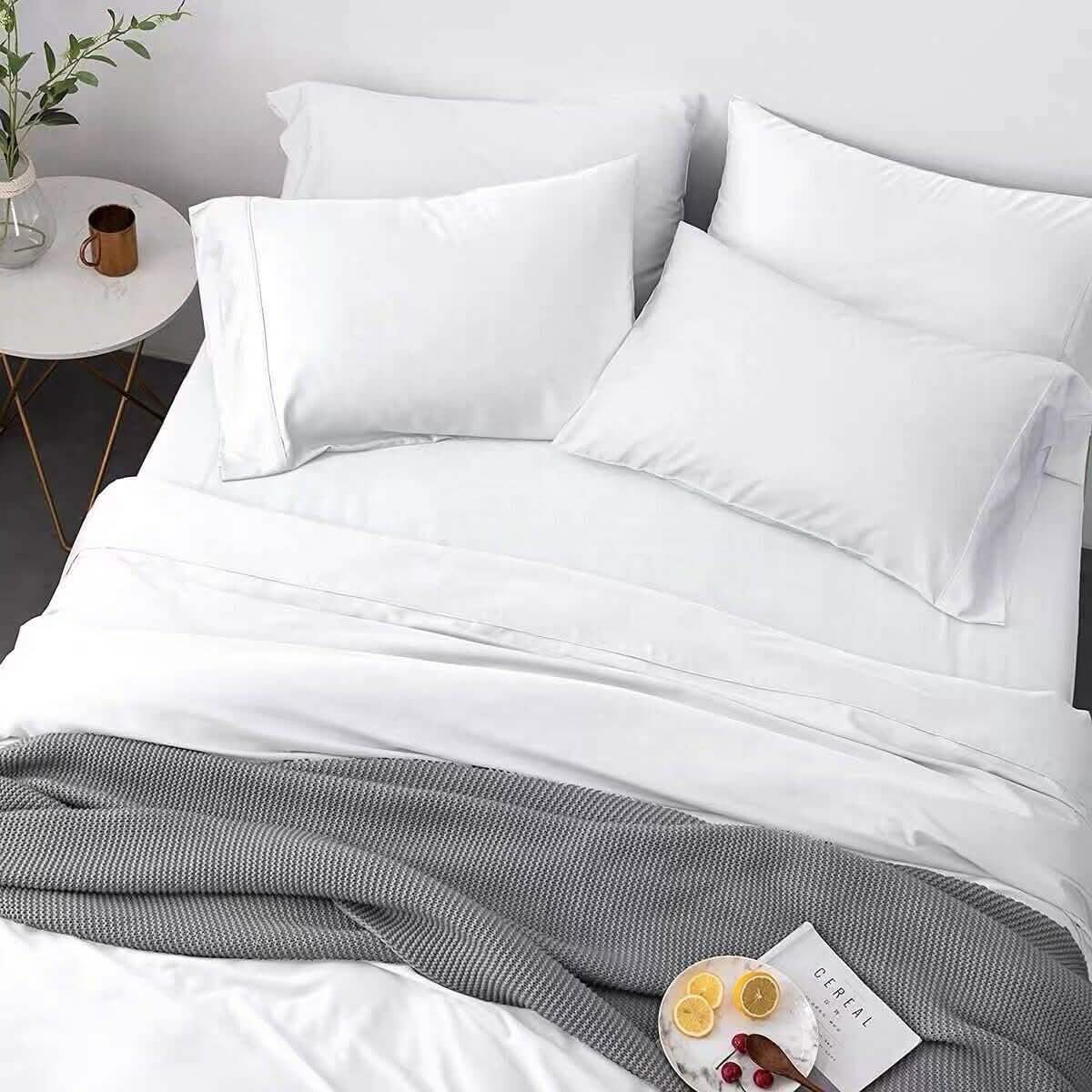 4 pièces : Parure de draps en viscose de bambou 300 fils Bibb Home