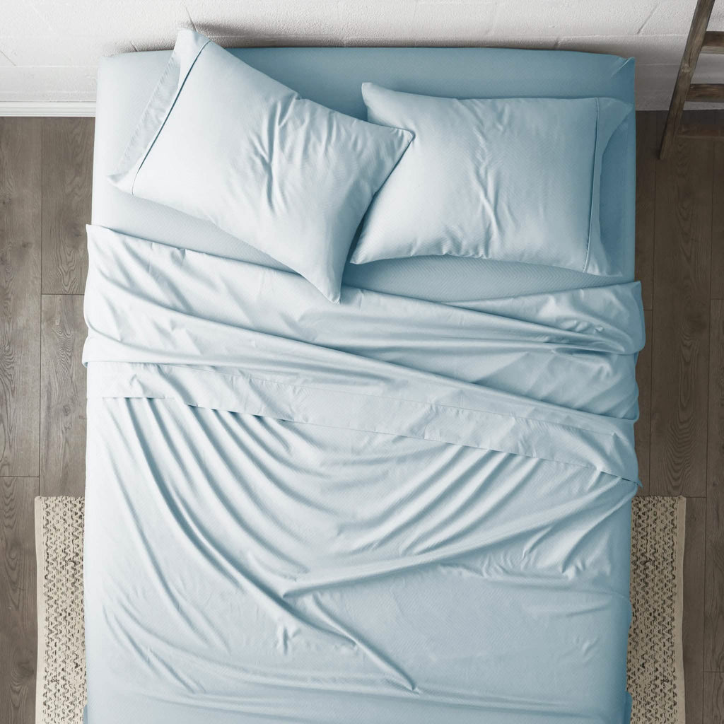 Ensemble de draps 4 pièces : motifs chevrons en relief